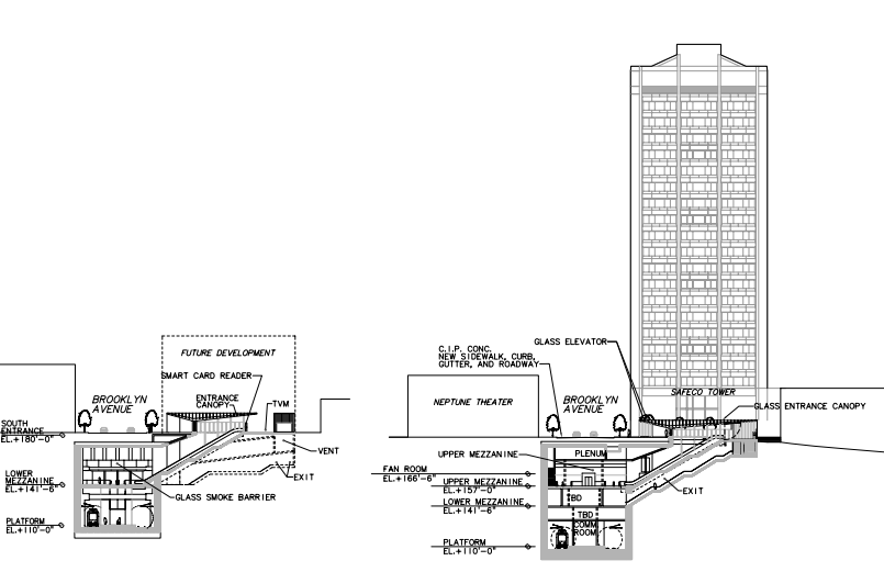 U District Station Cross Section
